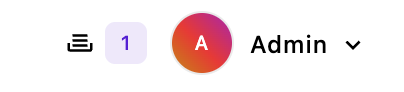 The inbox icon of the admin-bar showing one unread message
